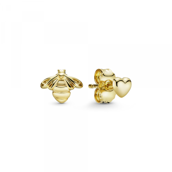 Bee & Heart Stud Earrings 