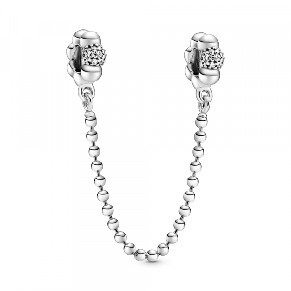 Beads & Pavé Safety Chain Charm 