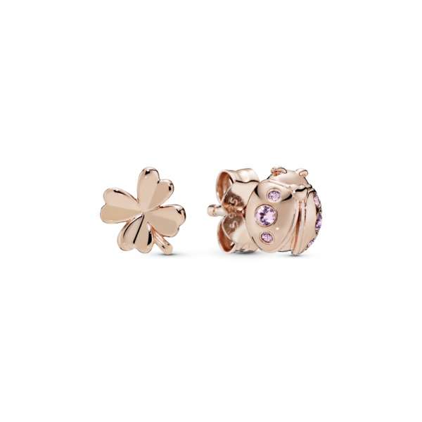 Clover & Ladybird Stud Earrings 
