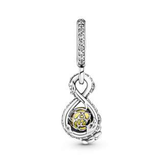 Privezak za ogrlicu Disney Belle beskonačnost i ruža 