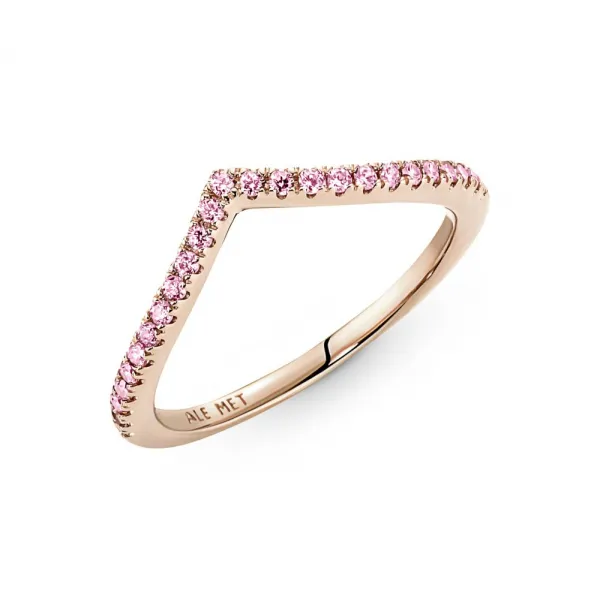 Prsten Pandora Timeless Svetlucavi roze Wishbone 