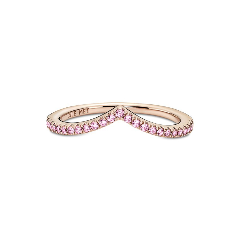 Prsten Pandora Timeless Svetlucavi roze Wishbone 