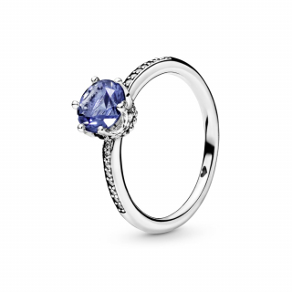 Prsten sa plavom svetlucavom krunom 