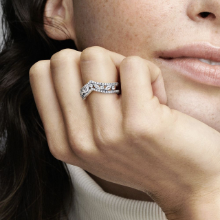 Prsten Svetlucavi markiz prsten sa dvostrukim Wishboneom 