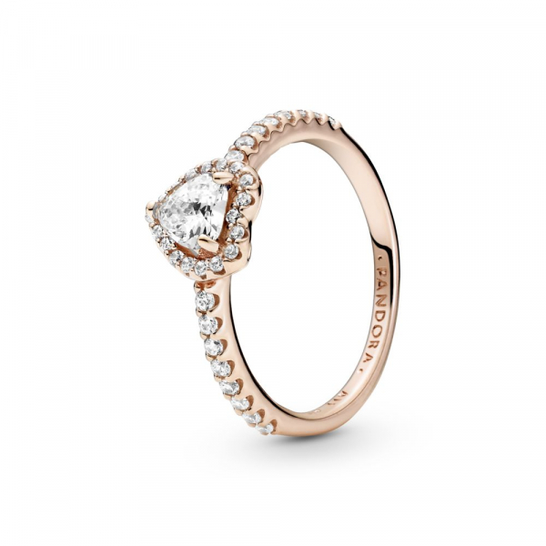 Sparkling Elevated Heart Ring 