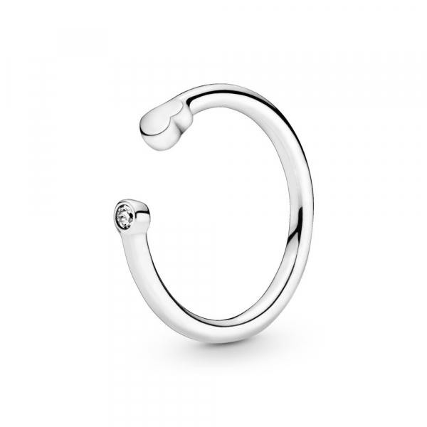 Polished Heart Open Ring 