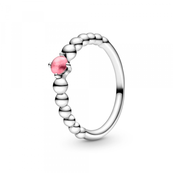 Prsten ružičaste boje sa perlicama 