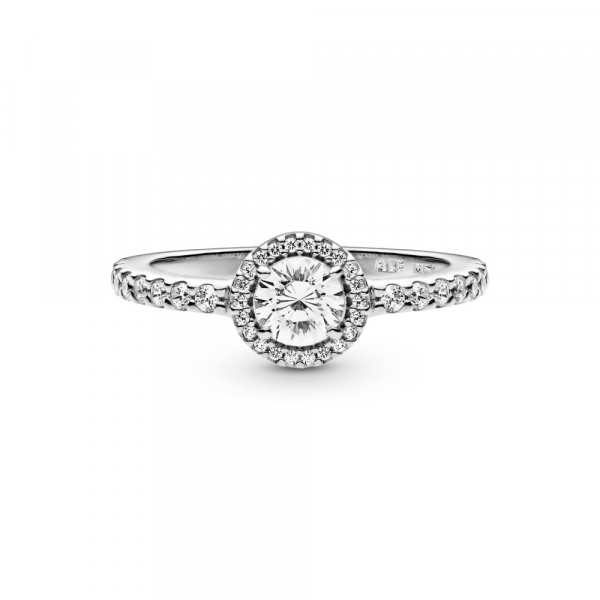 Classic Sparkle Halo Ring 