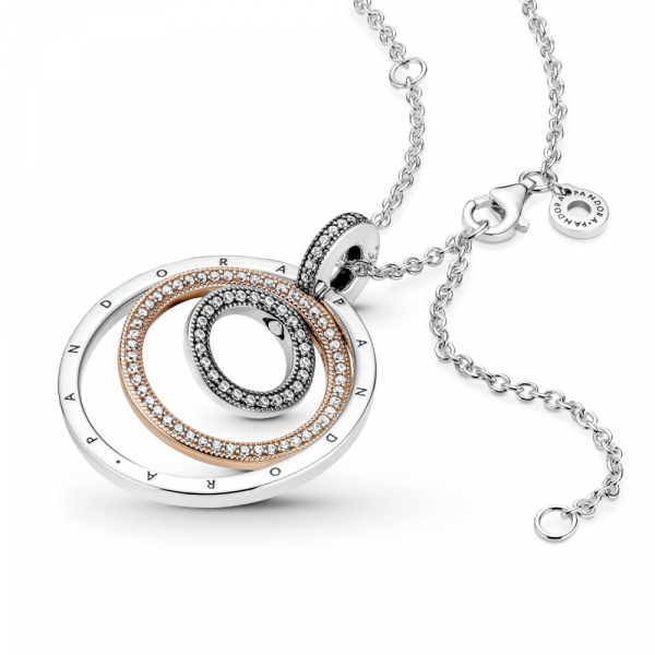 Two-tone Circles Pendant & Necklace 