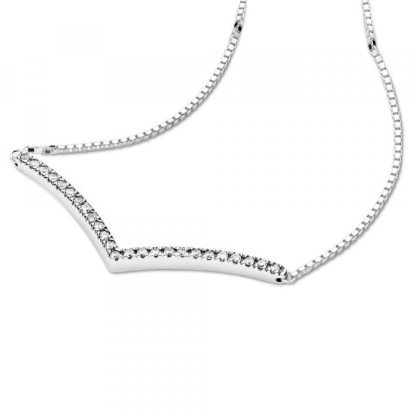 Sparkling Wishbone Necklace 