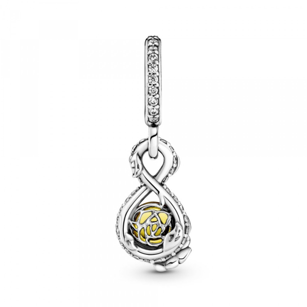 Privezak za ogrlicu Disney Belle beskonačnost i ruža 