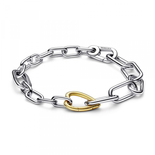 Sterling silver and 14k gold-plated link bracelet 