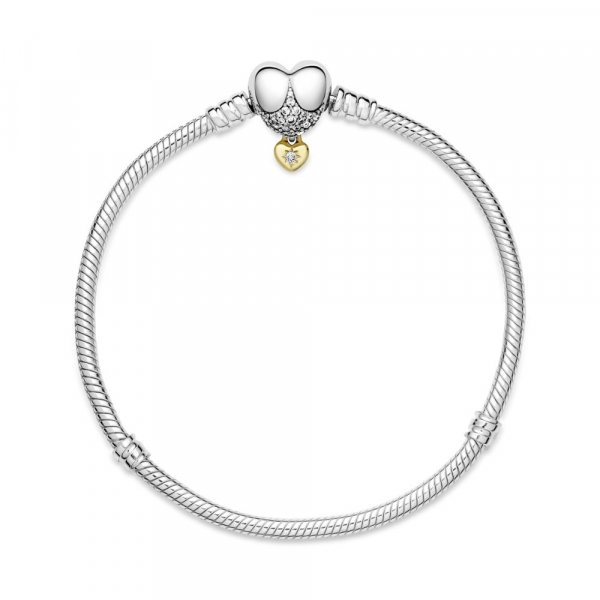 Disney Princess Pandora Moments Heart Clasp Snake Chain Bracelet 