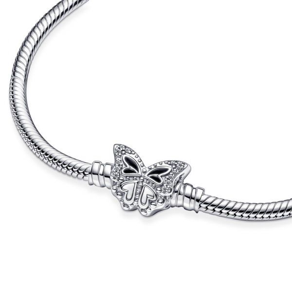 Pandora Moments Butterfly Clasp Snake Chain Bracelet 