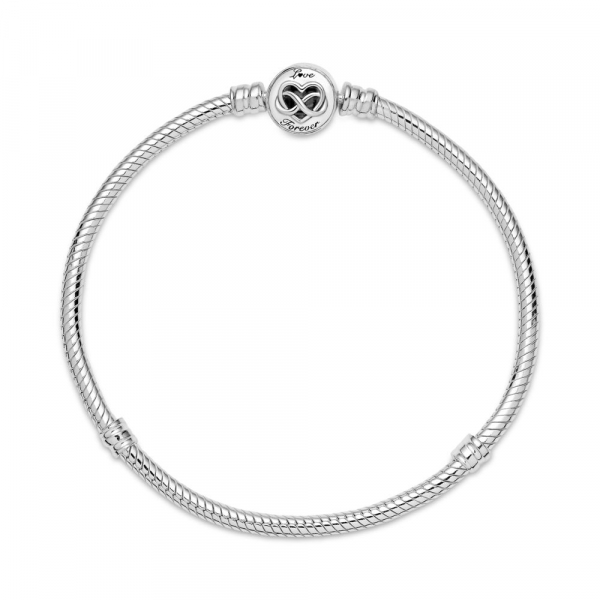 Pandora Moments Heart Infinity Clasp Snake Chain Bracelet 