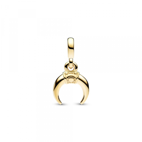 Moon 14k gold-plated mini dangle with clear cubic zirconia 
