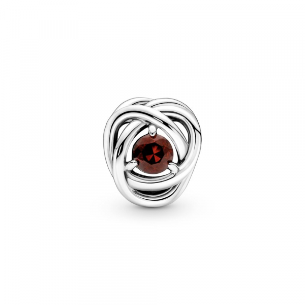 Red Eternity Circle Charm 