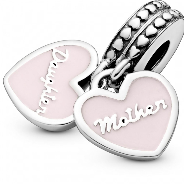 Mother & Daughter Hearts Dangle Charm 