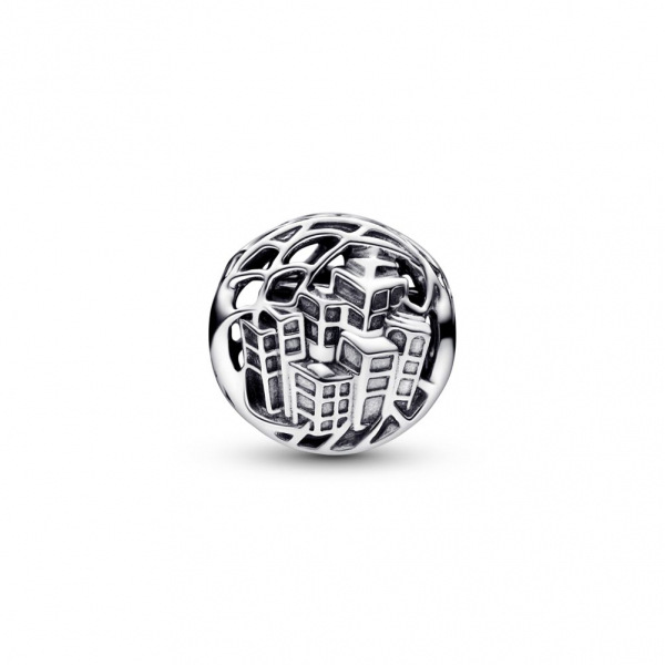 Marvel Spider-Man sterling silver charm with black and transparent red enamel 