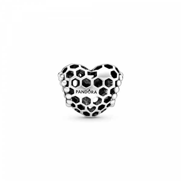 Bee Happy Honeycomb Heart Charm 