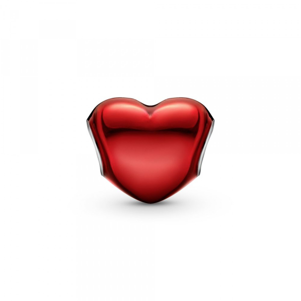 Metallic Red Heart Charm 