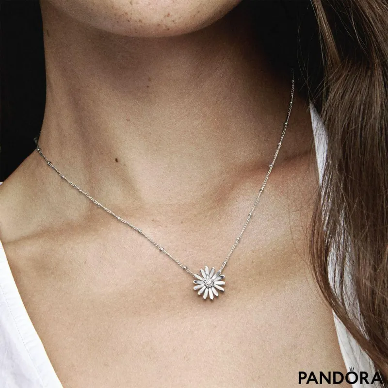 bredde Den sandsynlige dygtige Pavé Daisy Flower Collier Necklace | PANDORA