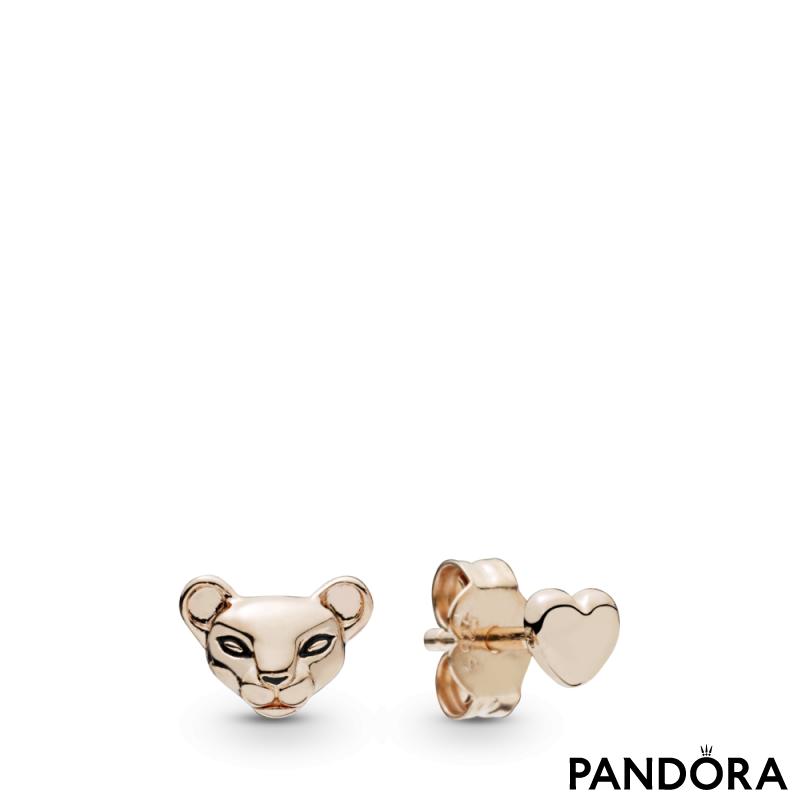 Lioness & Heart Stud Earrings 