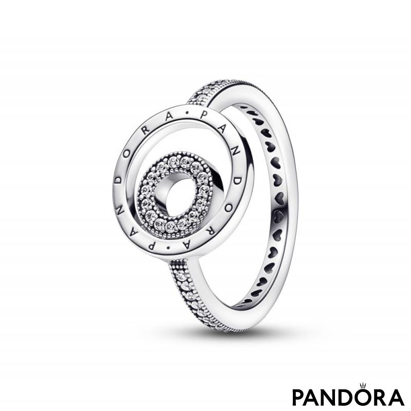 Pandora Signature Logo Circles Pavé Ring 