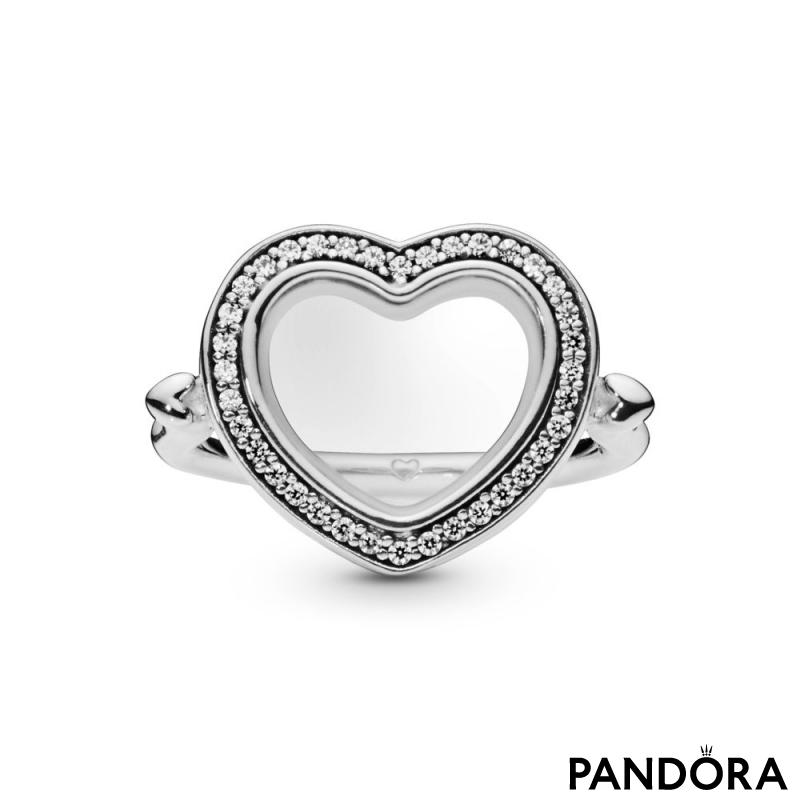 Prsten Svetlucavi PANDORA medaljon u obliku srca 