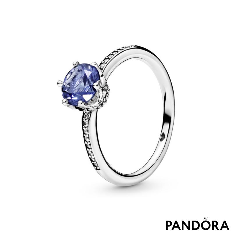 Prsten sa plavom svetlucavom krunom 