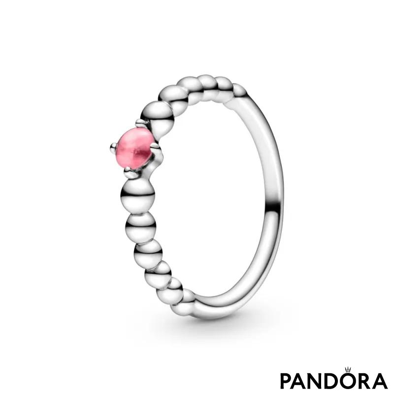 Prsten ružičaste boje sa perlicama 