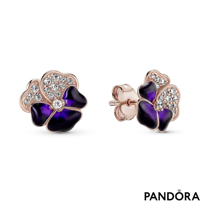 Amethyst Sparkling Halo Heart earrings - 14K White Gold |JewelsForMe