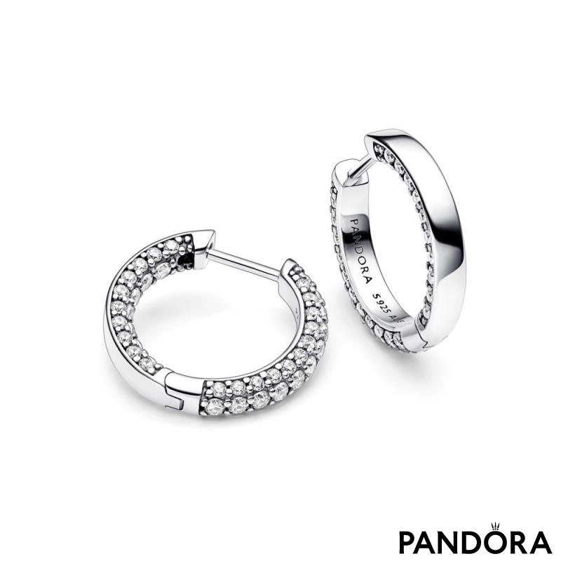 Pandora Timeless Pavé Single-row Hoop Earrings 