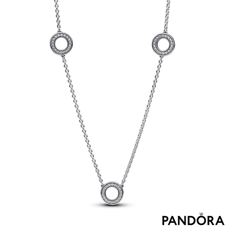 Pavé Circles Chain Necklace 