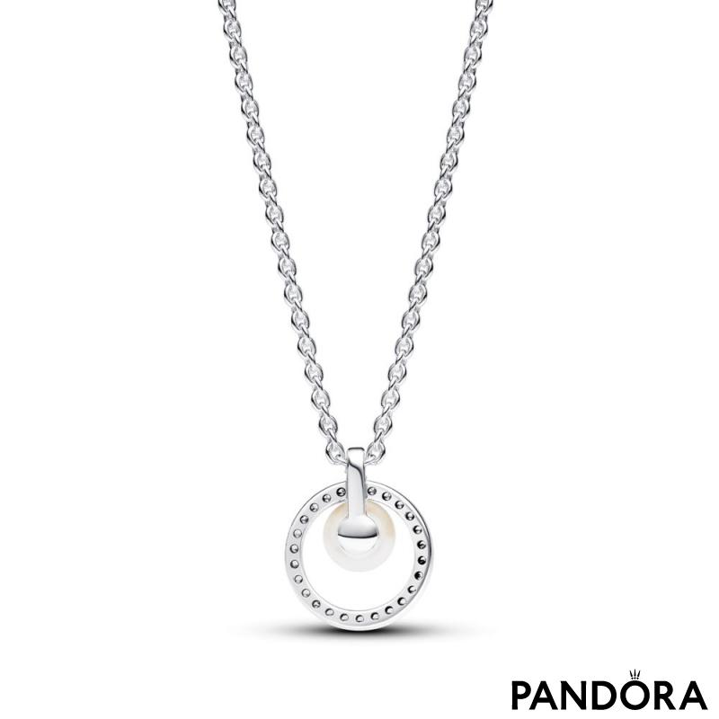 Treated Freshwater Cultured Pearl & Pavé Collier Necklace 