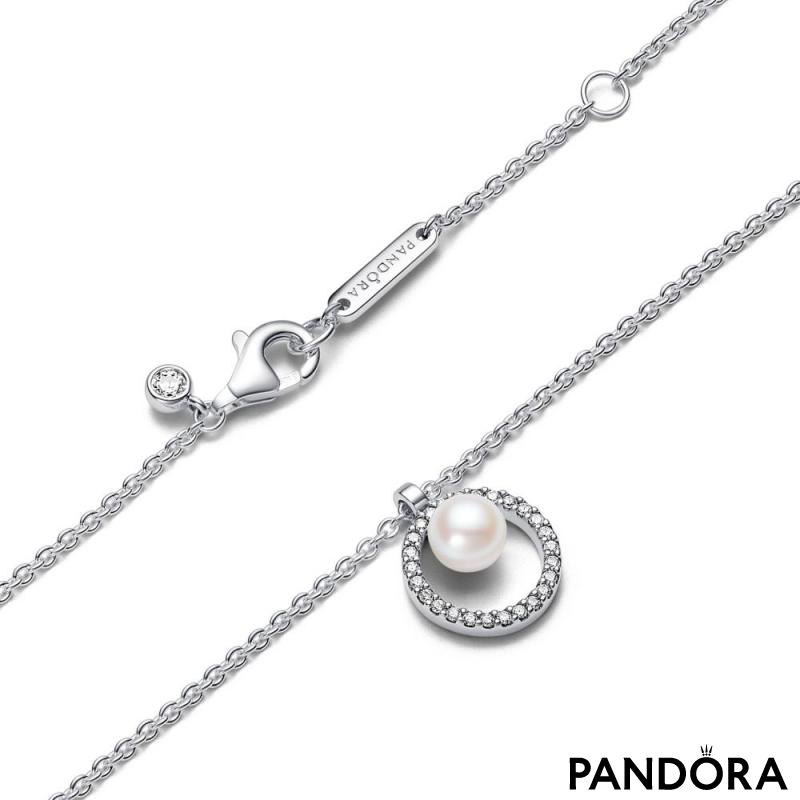 Treated Freshwater Cultured Pearl & Pavé Collier Necklace 