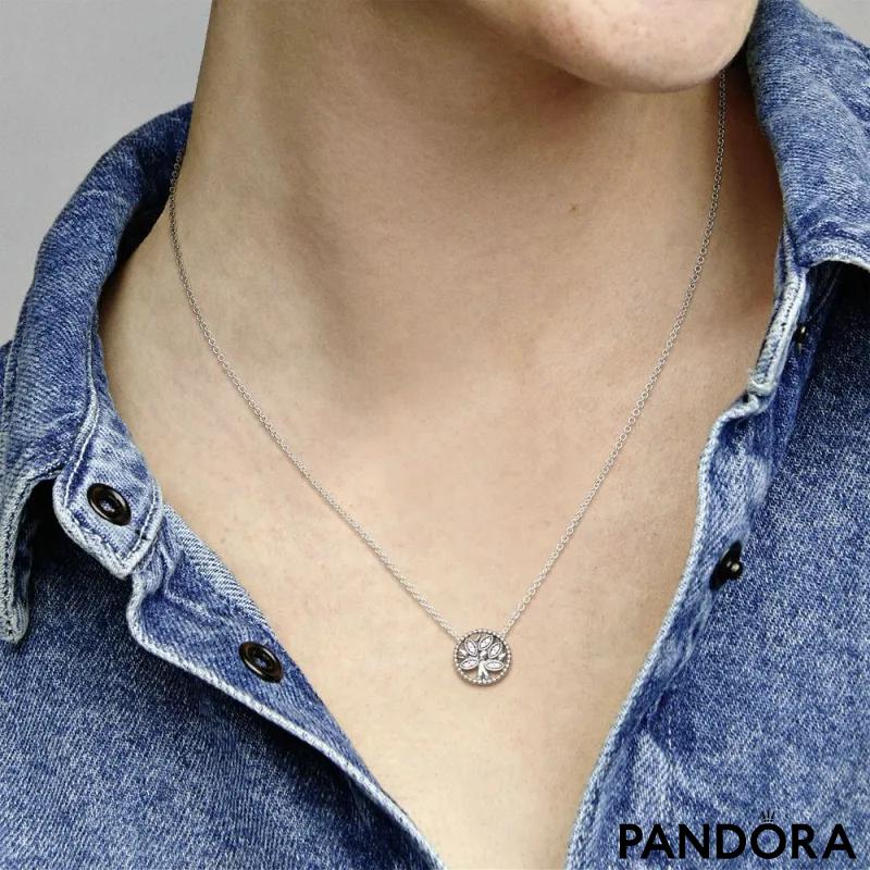 Buy Pandora Moments Women's Sterling Silver Family Tree Hearts Cubic  Zirconia Pendant Necklace, 80cm Online at desertcartINDIA