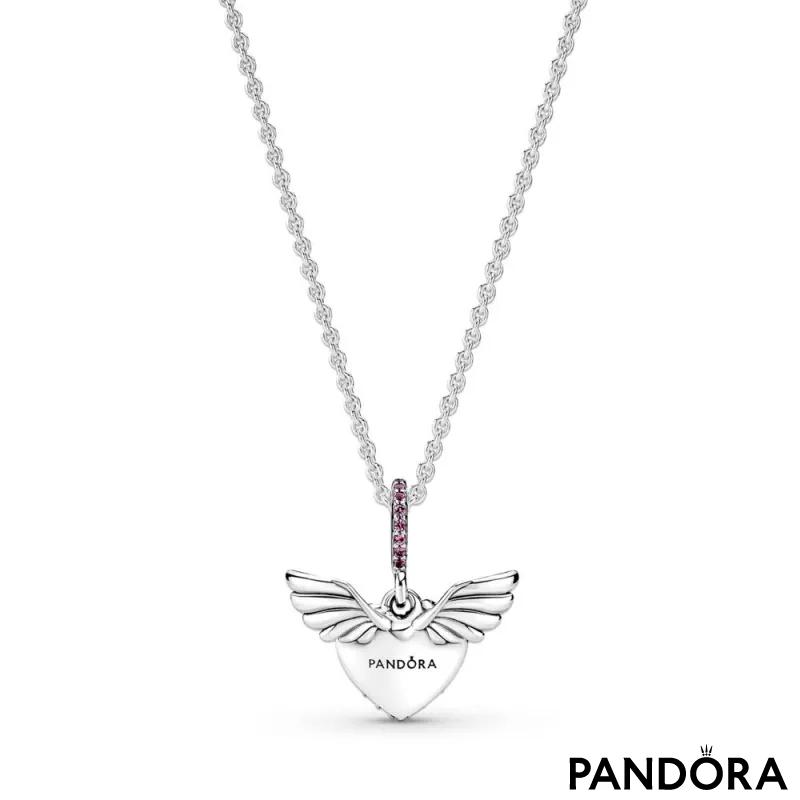 Pandora Pavé Heart and Angel Wings Necklace 398505C01 | Wing necklace,  Necklace, Pandora necklace