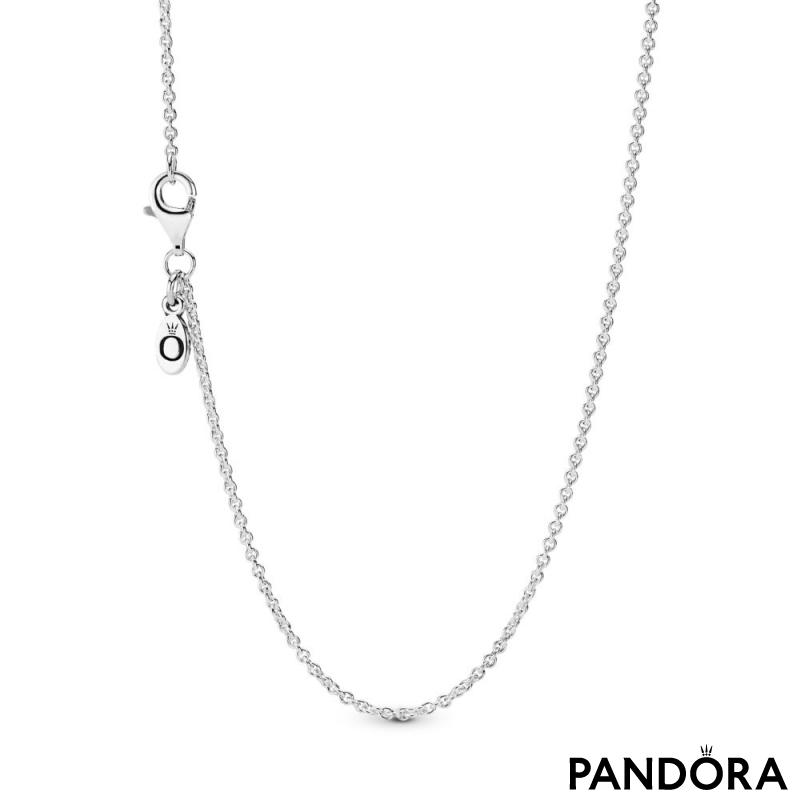 Authentic Pandora Sterling Silver Barrel Clasp Charm Necklace w/Charms  19.75