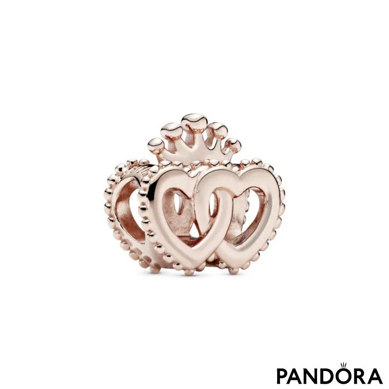Crown and Entwined Hearts  Charm 
