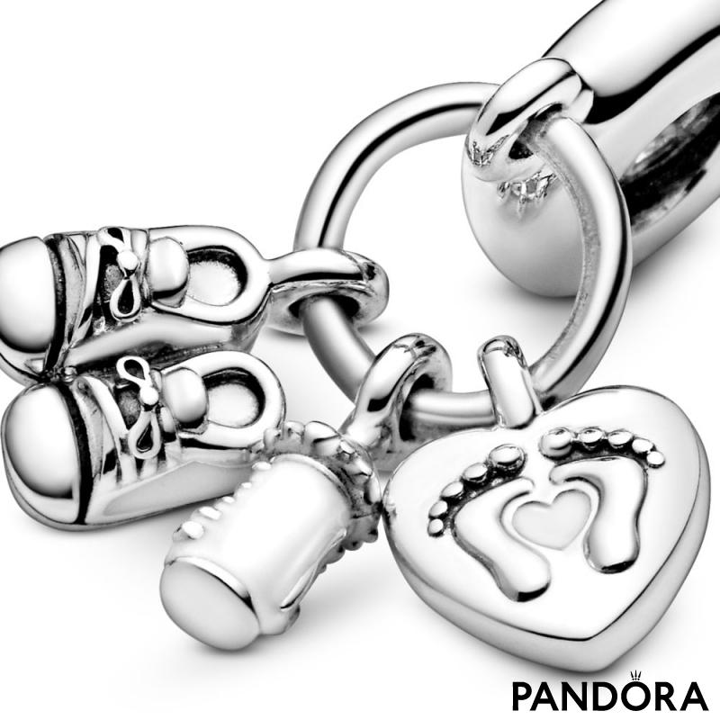 Baby Bottle & Shoes Dangle Charm 