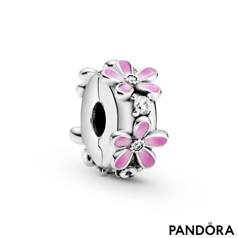 Pink Daisy Flower Clip Charm 
