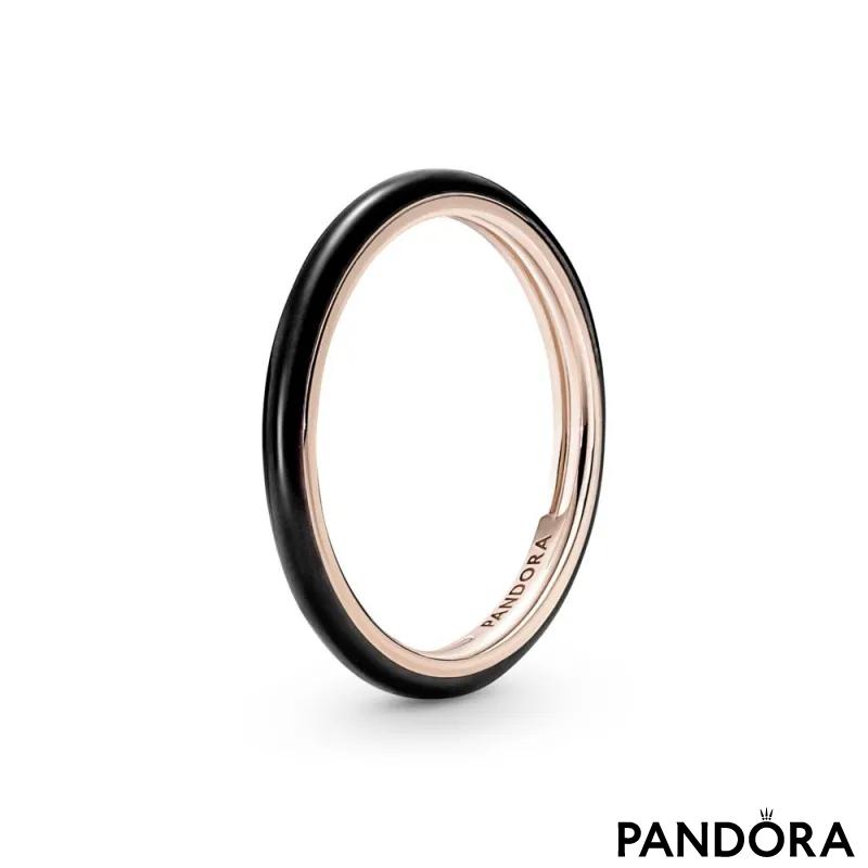 Prsten Pandora ME sa crnim emajlom 