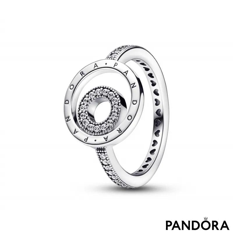 Prsten Pandora Signature logo pavé krugovi 
