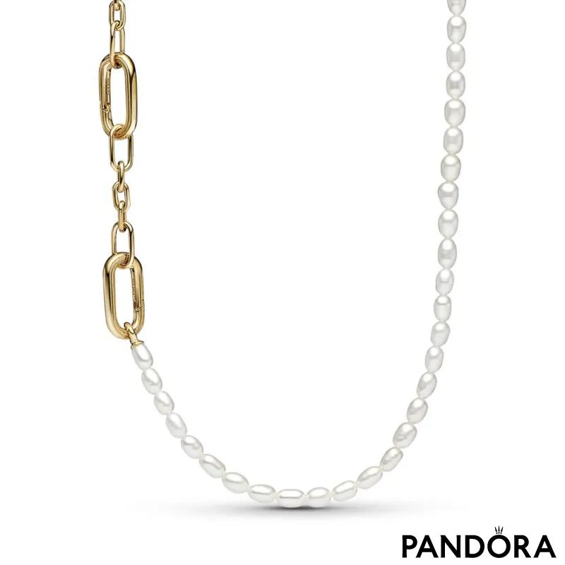 Tanka ogrlica Pandora ME Obrađeni slatkovodno gajeni biser 