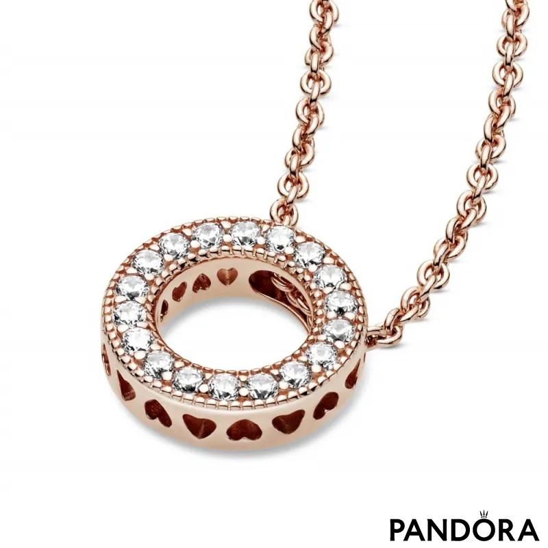 Ogrlica uz vrat Pavé krug sa Pandora logom 