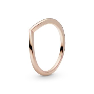 Prsten Wishbone od 14k roze pozlate