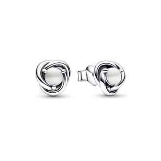 Birthstone jun - neviseće bele minđuše
