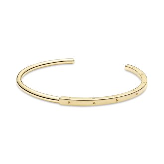 Bangle otvorena narukvica Pandora Signature od 14k pozlate