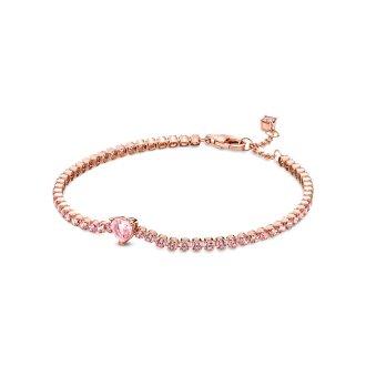 Tennis narukvica sa roze kamenčićima od 14k roze pozlate